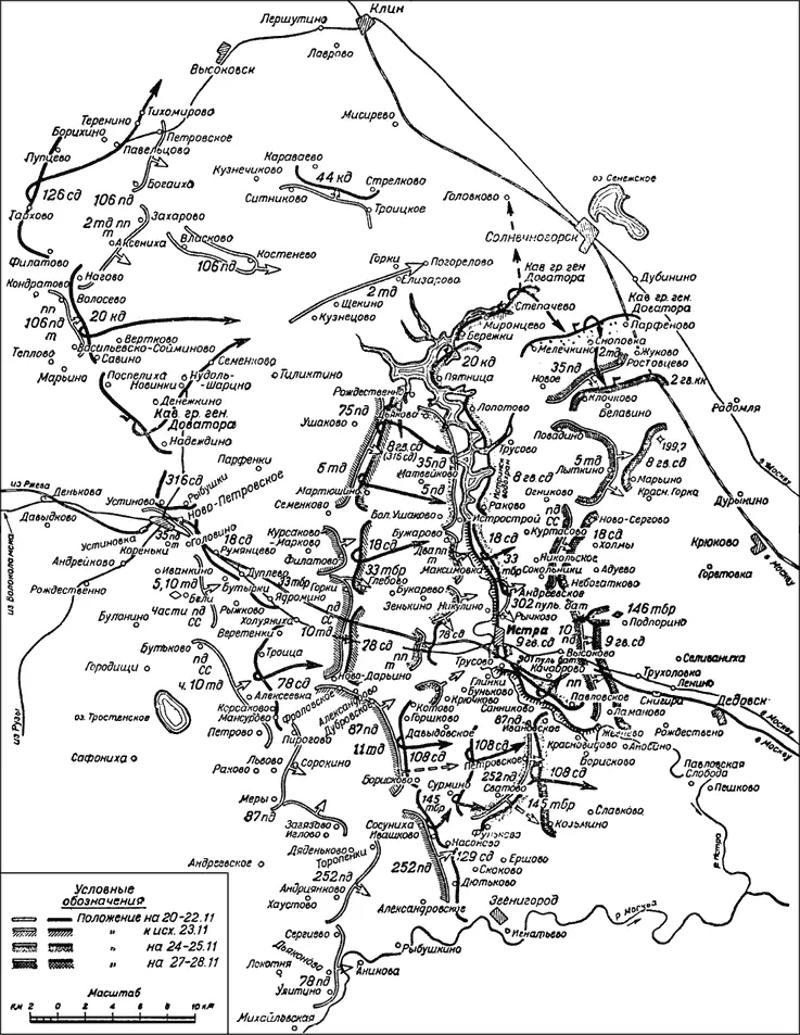 Схема 9 Оборонительные бои 16й армии на Истринском рубеже 2128 ноября 1941 - фото 29