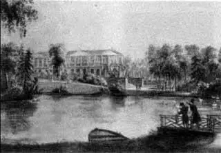 Царское Село Вид на Большое озеро и Камеронову галерею Литография 1815 - фото 30