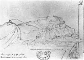 Пушкин в гробу Рис В А Жуковского Карандаш 1837 Конюшенная церковь М - фото 78