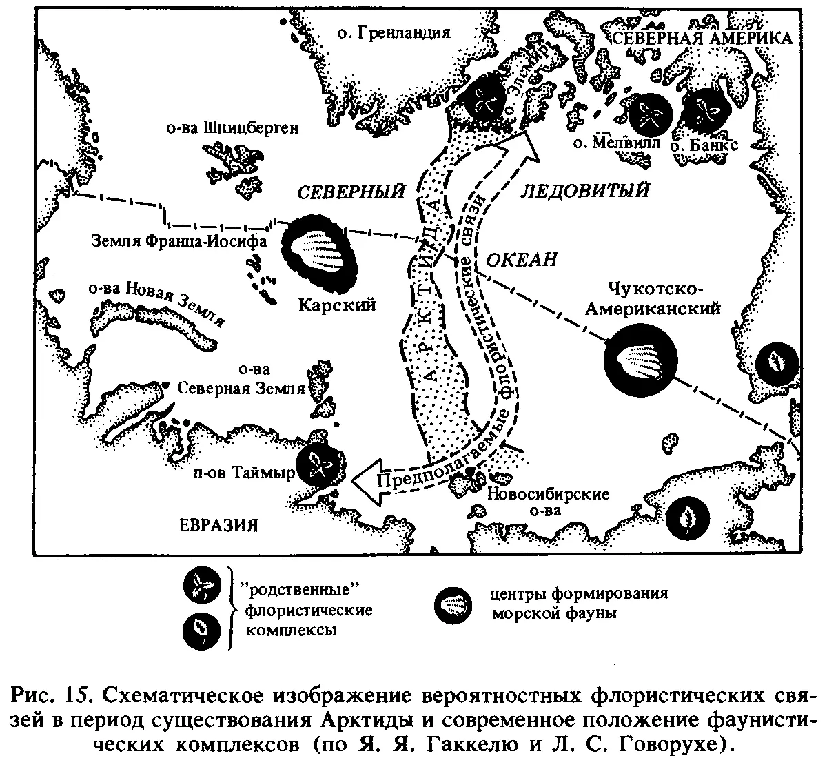 Рис 15 Схематическое изображение вероятностных флористических связей в период - фото 21