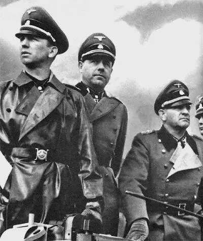 Франция 1944 год слева направо Курт Мейер Фриц де Витт Зепп Дитрих - фото 50
