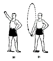 Исходное положение Стоя Ступни на ширине плеч Левая рука на поясе Правая - фото 38