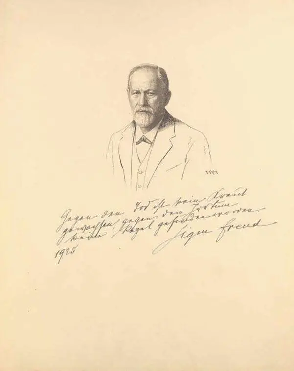 Robert Kastor Ручка чернила 1925 Автограф З Фрейда на рисунке There is no - фото 1