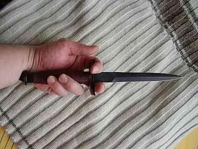 РУКОЯТЬ Большая ухватистая наборная из тонких кожаных пластин на ощупь - фото 517