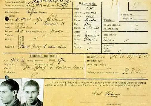Учетная карточка заключенного концлагеря Дикие лагеря были созданы уже в - фото 127