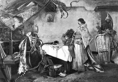 М Алеш Встреча Йиржи из Подебрад с Матьяшем Корвином 1878 Национальная - фото 117