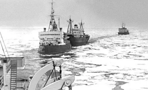 Караван судов на трассе Северного морского пути Тундра в Нижнеколымском - фото 139
