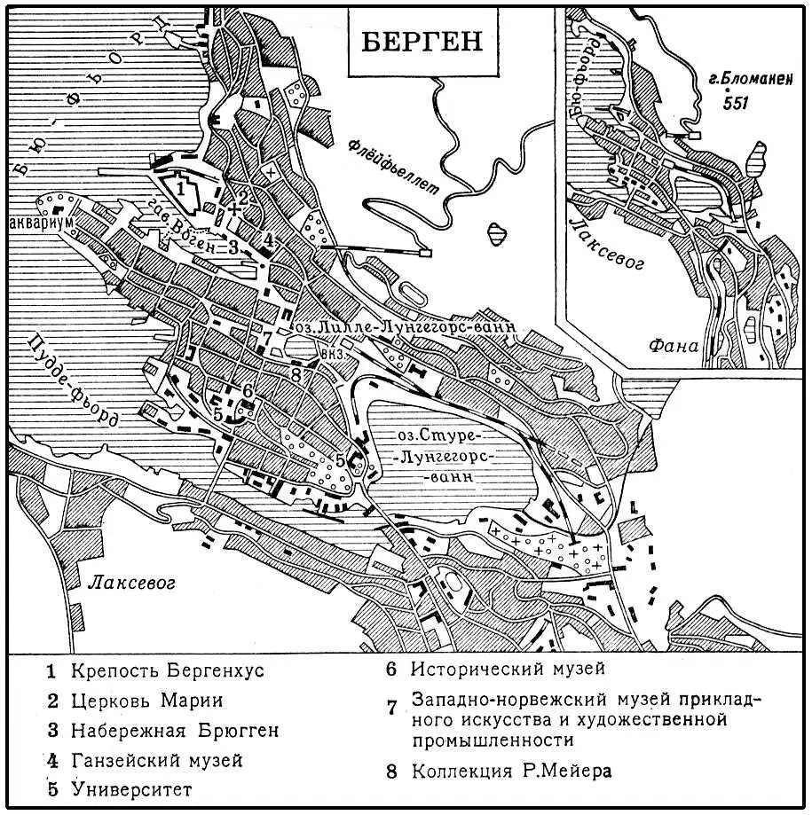 Берген Берген Набережная Брюгге Бергиус Фридрих БергиусBergius - фото 323