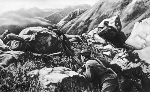Автоматчики удерживают горный перевал на Кавказе 1942 Японские солдаты - фото 133