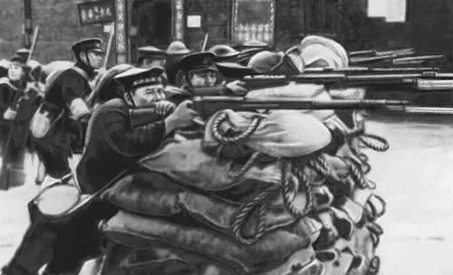Японские войска ведут бои на улицах Шанхая 1937 Подписание акта о - фото 16