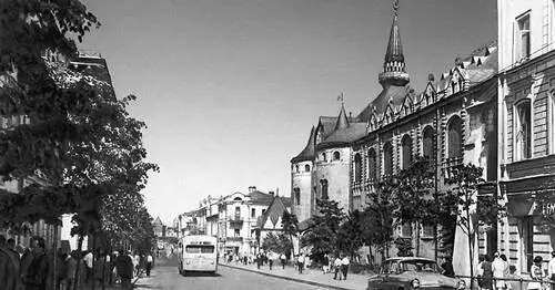 Улица Свердлова Вид на Векрхнеокскую набережную Речной вокзал 1964 Арх - фото 365