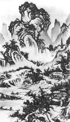 Го Си Деревня на высокой горе Шёлк тушь 11 в Музей Гугун Пекин Го юй - фото 1