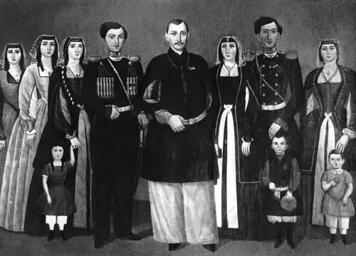 Неизвестный грузинский художник Семейный портрет Н Э Мухранбатони 1862 - фото 521