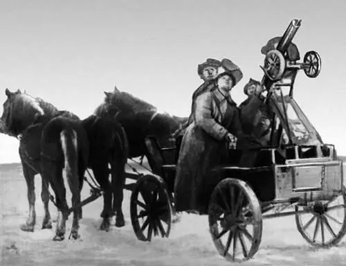 Тачанка с зенитным пулемётом 1я Конная армия 1920 Матросы Балтийского - фото 147