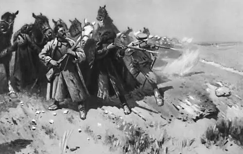 М Б Греков Отряд Буденного в пешем строю отбивает атаку противника 1934 - фото 265