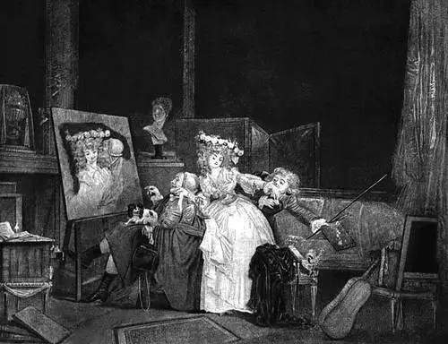 Л Дебюкур Два поцелуя Цветная акватина 1786 И Н Павлов У старого - фото 56