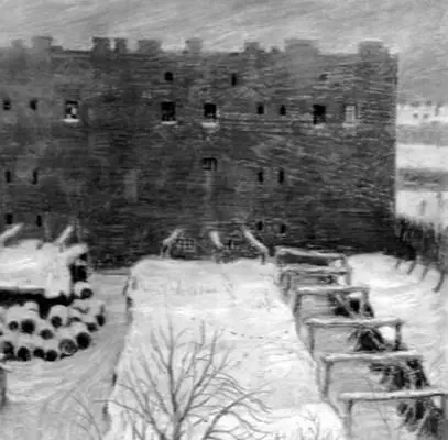 Добужинский М В Двор Пастель гуашь графитный карандаш 1903 - фото 25