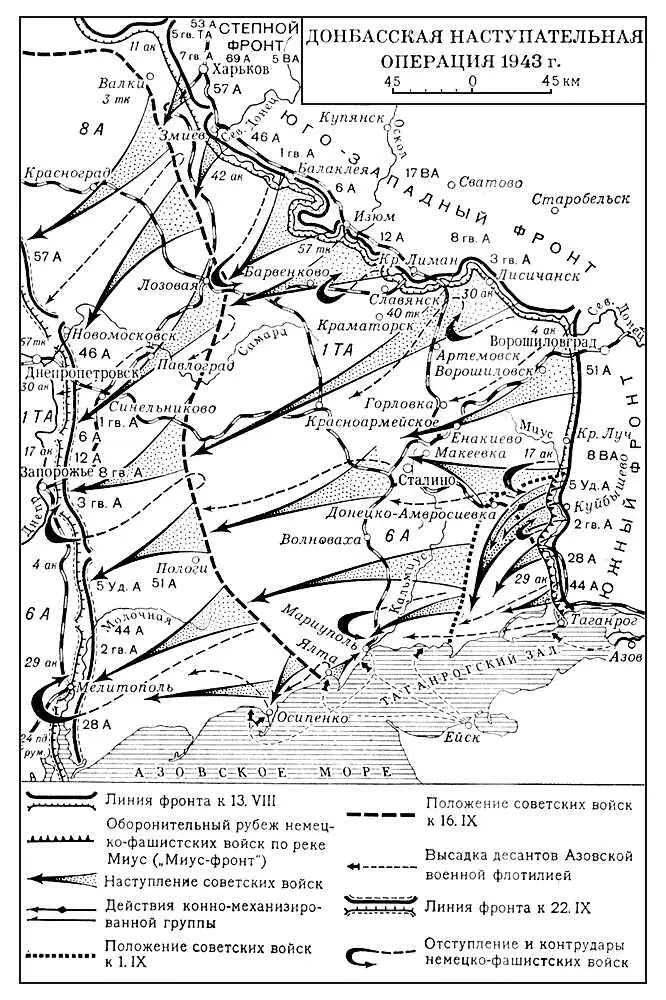 Донбасская наступательная операция 1943 года Донбасская операция 1919 - фото 158
