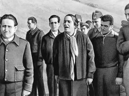 Долорес Ибаррури и Хосе Диас первый справа на Мадридском фронте 1936 - фото 198