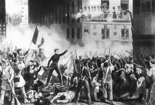 Сражение на улице Роан 28 июля 1830 Картина художника Леконта Музей - фото 1