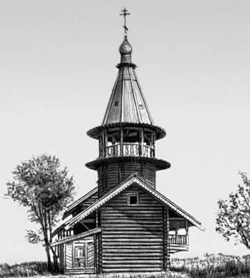 Часовня в деревне Волкостров близ Кижей 1718 вв Сплав по р Кемь Вывозка - фото 799