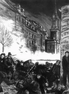 М Клингер Мартовские дни Офорт из цикла Драмы 1883 Клингер Фридрих - фото 102