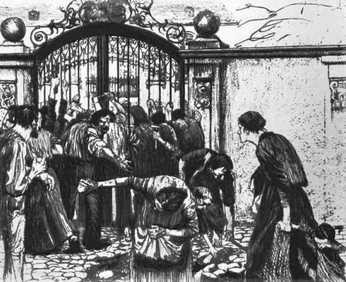 Штурм Офорт из цикла Восстание ткачей 1897 Слушающие Литография - фото 290