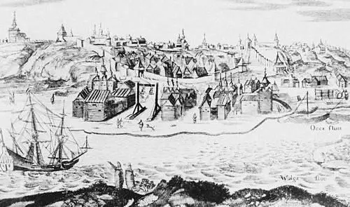 Вид на кремль Нижнего Новгорода со стороны Волги в 17 в рис А Олеария - фото 134