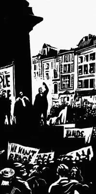 Н Кунихан Митинг в защиту мира Гравюра на линолеуме из альбома Мир или - фото 225