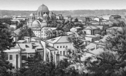 Каунас Вид части города В Визгирда Деревенская улица с часовенкой 1939 - фото 357
