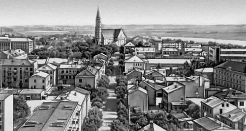 Шяуляй Вид части города А Амбразюнас Цветочница Дерево 1966 - фото 394