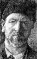 В Лейбль Автопортрет Тушь перо 1896 Гравюрный кабинет Дрезден Лейбниц - фото 148