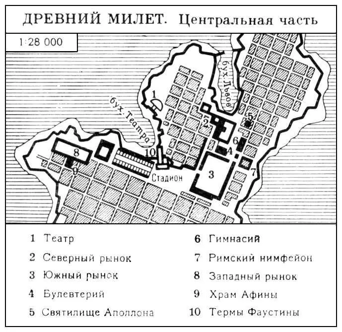 Древний Милет Центральная часть План Милета 5 в до н э Милет Ворота - фото 129
