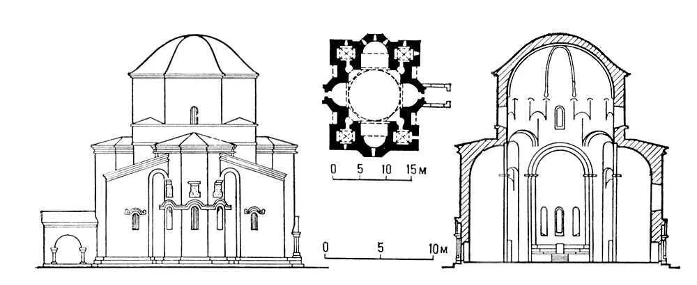 Крестовокупольный тип храма Храм Джвари близ Мцхеты Грузинская ССР - фото 3