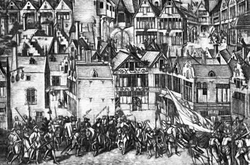 Волнения в Антверпене во время иконоборческого восстания 1566 Гравюра 16 в - фото 59