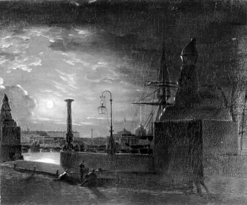 М Н Воробьёв Россия Осенняя ночь в Петербурге 1835 Третьяковская - фото 145