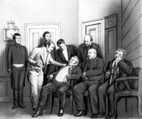 Сцена из спектакля Ревизор Н В Гоголя Малый театр 1883 РСФСР Березовый - фото 372