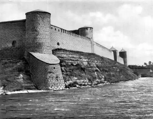 Русские кремли и монастыри Ивангород Крепость Лубочная картинка Цирюльник - фото 451