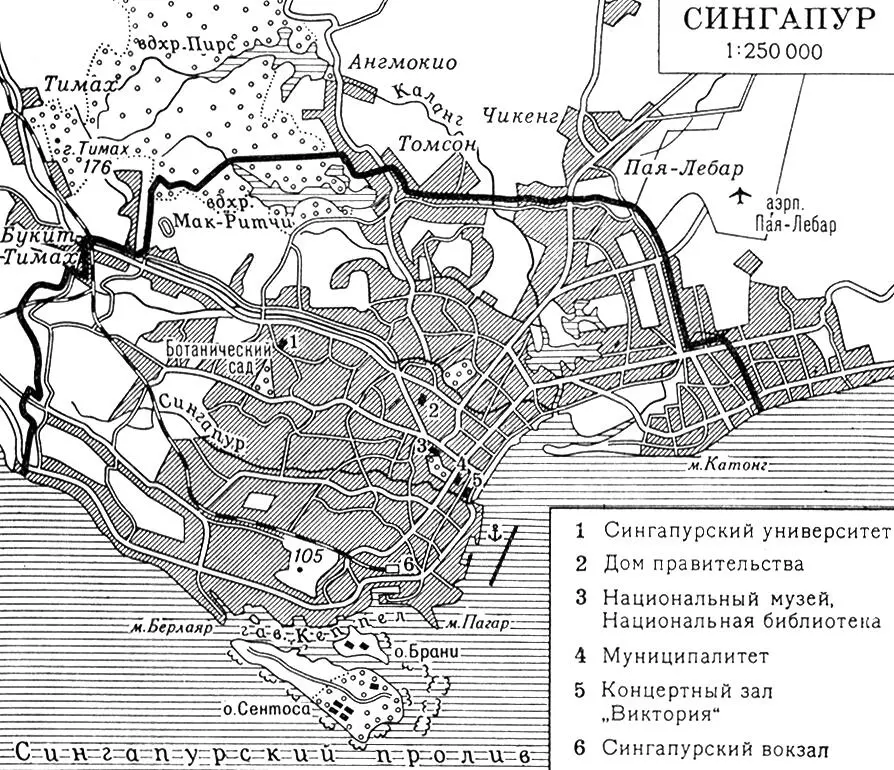 Сингапур План города Один из кварталов г Сингапур Сингапурский - фото 262