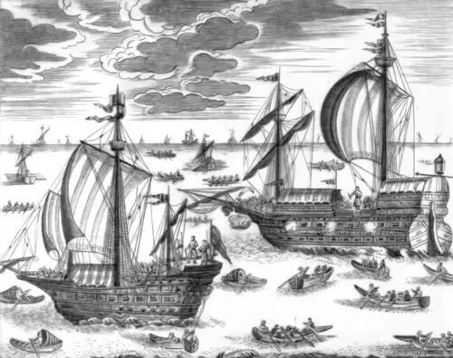 Русский Азовский флот 1699 Гравюра из Дневника И Корба 169899 - фото 722