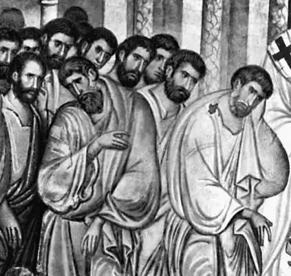 Сербия Фрагмент фрески Успение в церкви монастыря Сопочани Около 1265 - фото 309