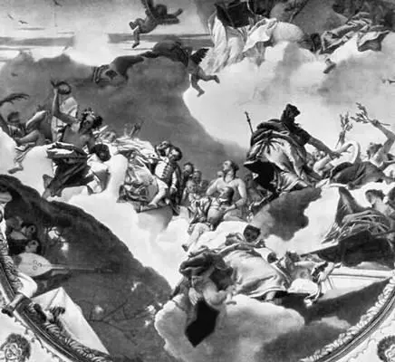 Тьеполо Апофеоз семьи Пизани Фрагмент плафона виллы Пизани в Стра 1762 - фото 2