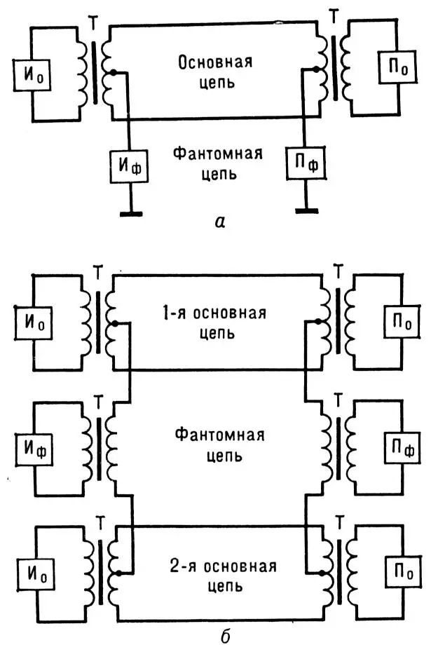 Электрические схемы фантомных цепей несимметричной относительно земли а и - фото 49