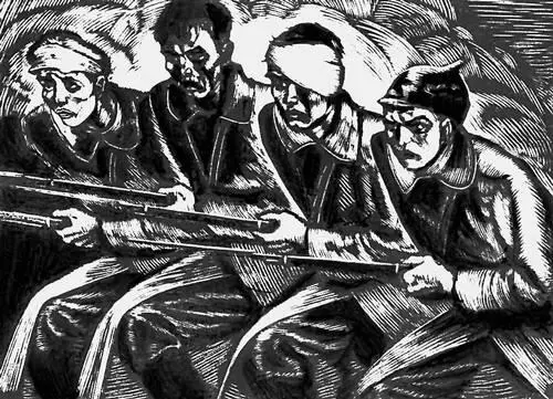 В И Касиян Перекоп Гравюра на дереве 1927 Шахта Кочегарка в - фото 80