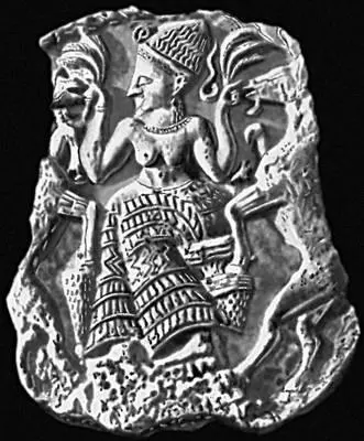 Богиня плодородия кормящая козлов Из Угарита Слоновая кость 14 в до н - фото 120