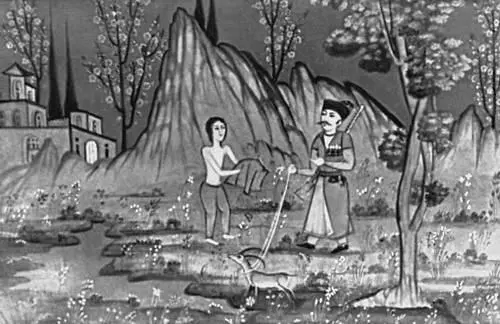 Физули Лейли и Меджнун Меджнун с ланью Миниатюра 18 в Физули Физули - фото 48