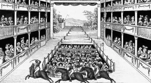 Цирк Внутренний вид цирка Билла Рикетса Филадельфия 1785 Цирк горный - фото 97