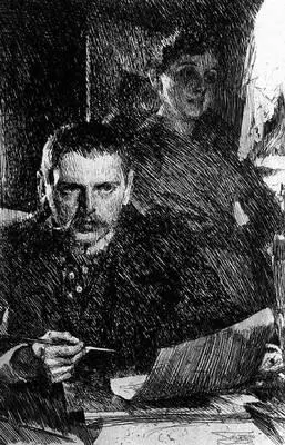 А Цорн Автопортрет Офорт сухая игла 1890 Цорндорф ЦорндорфZorndorf - фото 3