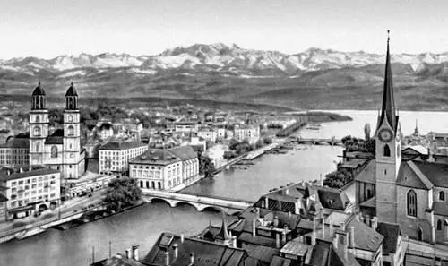 Цюрих Вид части города Цюрихский конгресс 2го Интернационала 1893 - фото 3