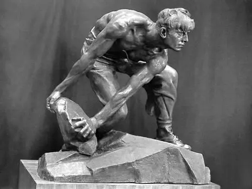 И Д Шадр Булыжник оружие пролетариата 1927 бронзовый отлив 1947 - фото 23